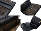 Fendi Zucca Pattern Trifold Wallet Compact Canvas Leather Brown Gold — view 6