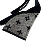 Louis Vuitton Appeal Line Monogram Sandals Shoes Suede Black Silver Rhinestone — view 9