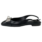 Hermes Innocent Flat Shoes Leather Black Silver Ballet Kelly — view 3