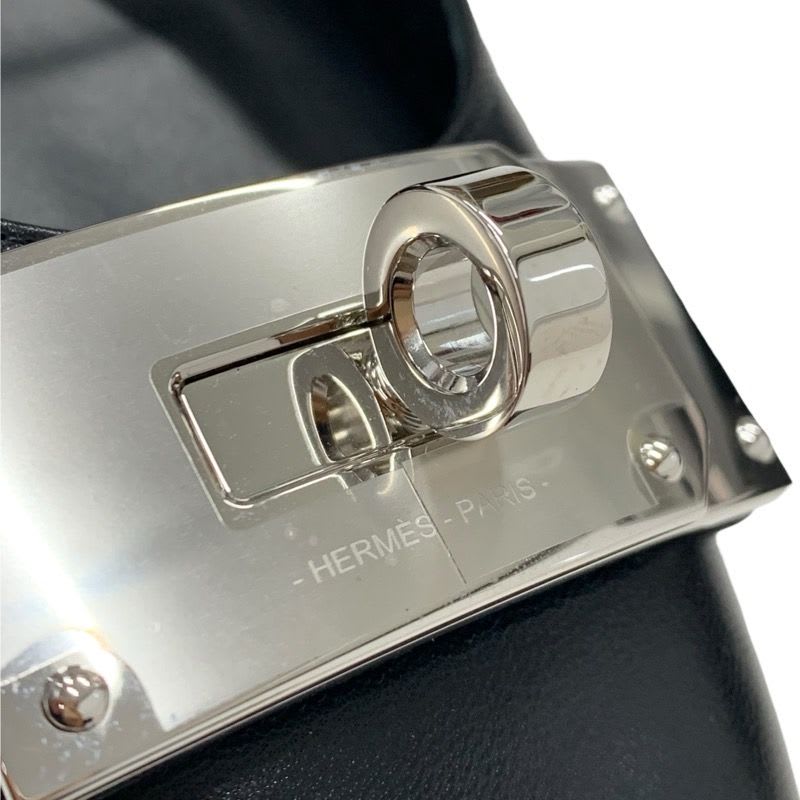 Hermes Innocent Flat Shoes Leather Black Silver Ballet Kelly — view 9