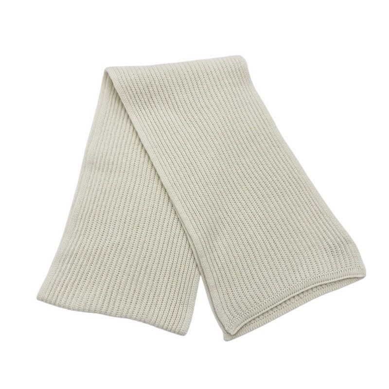 Chanel Muffler Cashmere White Black Coco Mark Logo Sequins Scarf — view 2