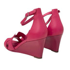 Hermes Legend Sandals Shoes Leather Pink Wedge Sole Ankle Strap — view 4