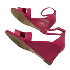Hermes Legend Sandals Shoes Leather Pink Wedge Sole Ankle Strap — view 6