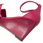 Hermes Legend Sandals Shoes Leather Pink Wedge Sole Ankle Strap — view 9