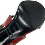 Hermes Kayla Sandals Shoes Leather Red Guadalquivir — view 8