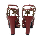 Hermes Kayla Sandals Shoes Leather Red Guadalquivir — view 5
