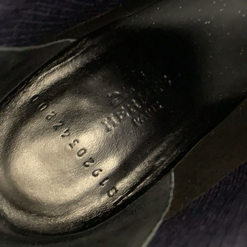 Hermes Volver Boots Short Shoes Fabric Leather Navy Black Sock — view 7