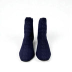 Hermes Volver Boots Short Shoes Fabric Leather Navy Black Sock — view 2