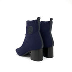 Hermes Volver Boots Short Shoes Fabric Leather Navy Black Sock — view 4