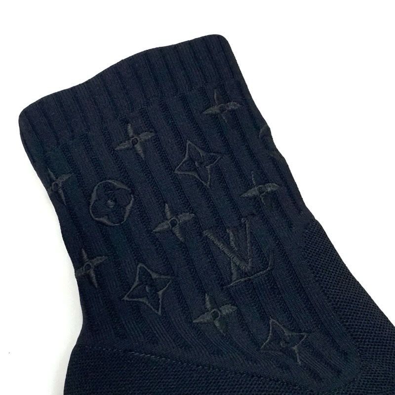 Louis Vuitton Silhouette Line Monogram Boots Short Shoes Fabric Black — view 9