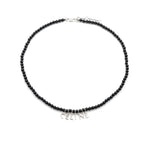 Celine Necklace Pendant Choker Black Silver Logo Onyx — view 3
