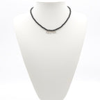 Celine Necklace Pendant Choker Black Silver Logo Onyx — view 8