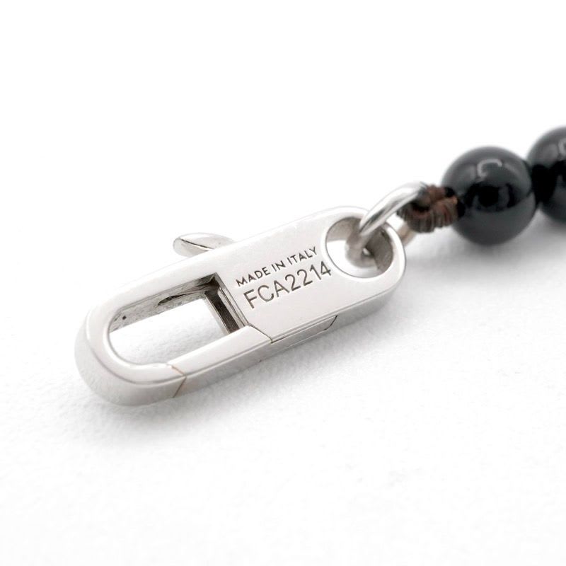 Celine Necklace Pendant Choker Black Silver Logo Onyx — view 7
