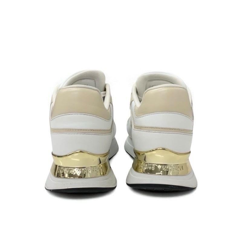 Louis Vuitton Neo Runaway Line Sneakers Shoes White Beige Gold Logo — view 5