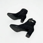 Hermes Saint Germain Boots Short Shoes Suede Black Silver Kelly Hardware — view 6