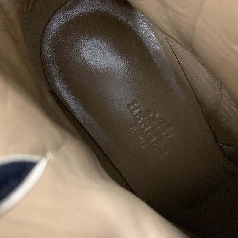 Hermes Saint Germain Boots Short Shoes Suede Black Silver Kelly Hardware — view 7