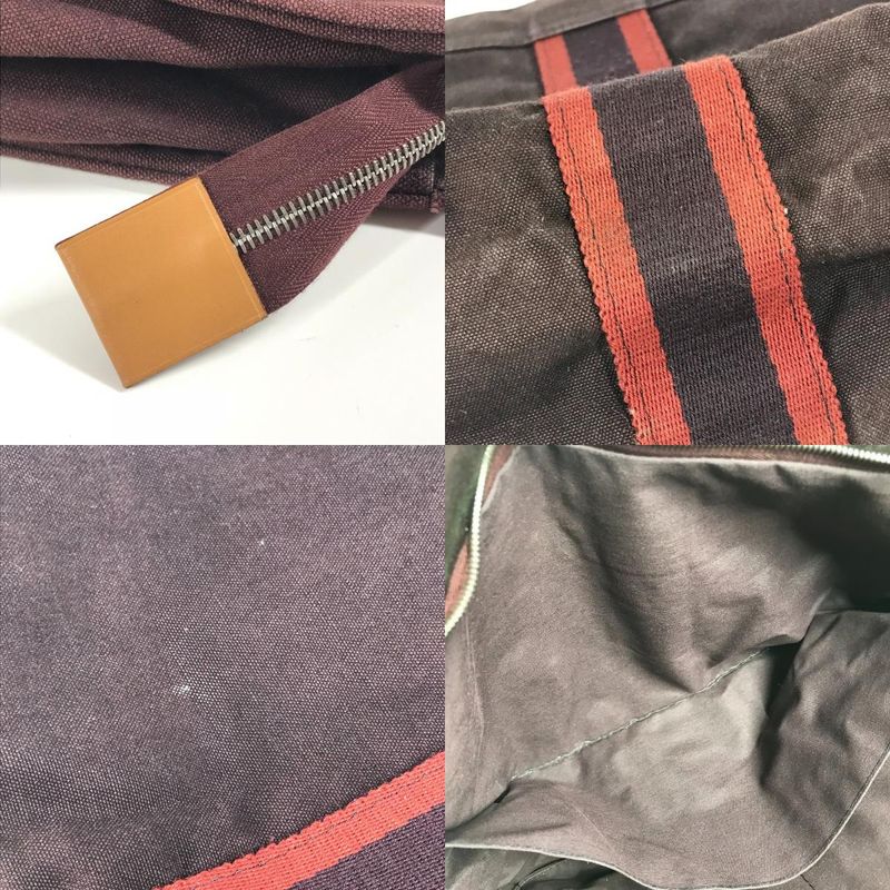 Hermes Clutch Bag Fourre Tout Cotton Burgundy — view 9