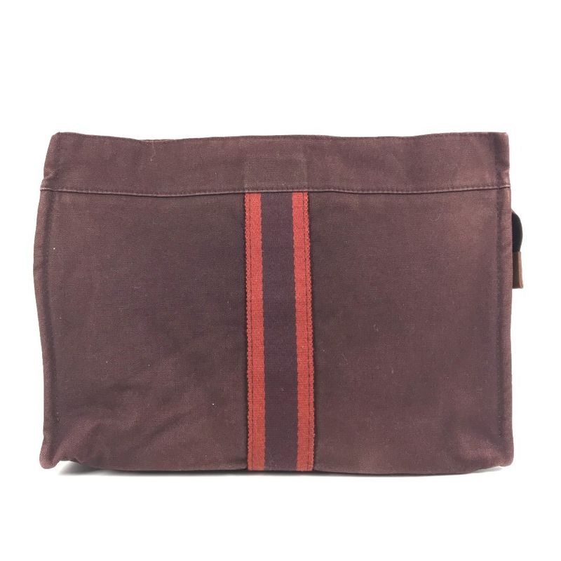 Hermes Clutch Bag Fourre Tout Cotton Burgundy — view 2