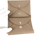 Hermes Coin Case Calvi Duo Epson Etoupe Grey — view 7