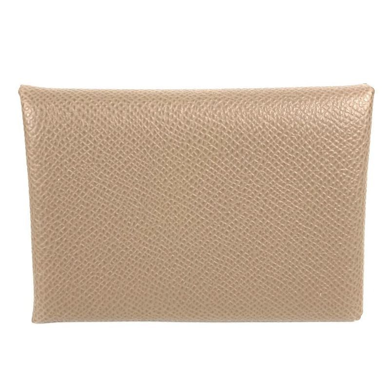 Hermes Coin Case Calvi Duo Epson Etoupe Grey — view 5