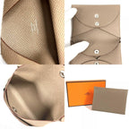 Hermes Coin Case Calvi Duo Epson Etoupe Grey — view 9