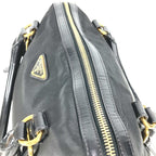 Prada Shoulder Bag Triangle Logo Plate 1 Bb01 Leather Nylon Black — view 6