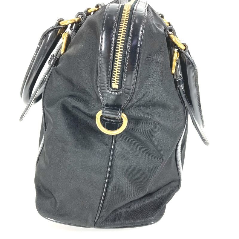 Prada Shoulder Bag Triangle Logo Plate 1 Bb01 Leather Nylon Black — view 2