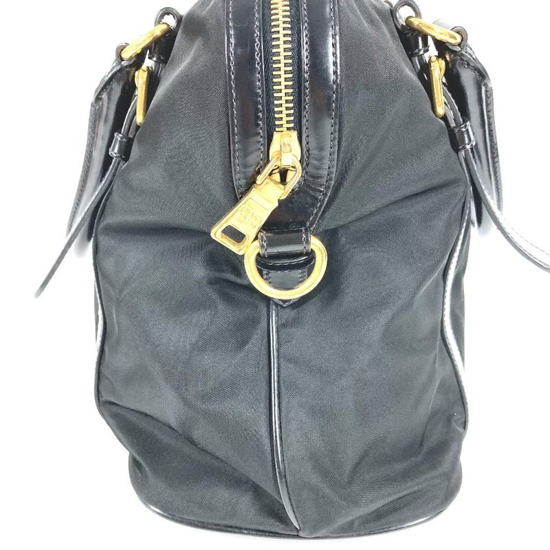 Prada Shoulder Bag Triangle Logo Plate 1 Bb01 Leather Nylon Black — view 4