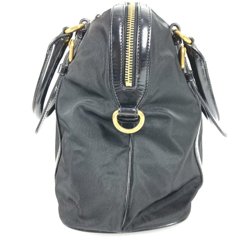 Prada Shoulder Bag Triangle Logo Plate 1 Bb01 Leather Nylon Black — view 5