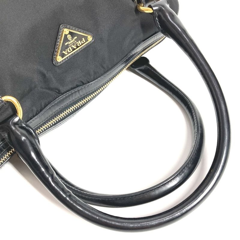 Prada Shoulder Bag Triangle Logo Plate 1 Bb01 Leather Nylon Black — view 7