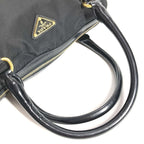Prada Shoulder Bag Triangle Logo Plate 1 Bb01 Leather Nylon Black — view 7
