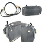 Prada Shoulder Bag Triangle Logo Plate 1 Bb01 Leather Nylon Black — view 8