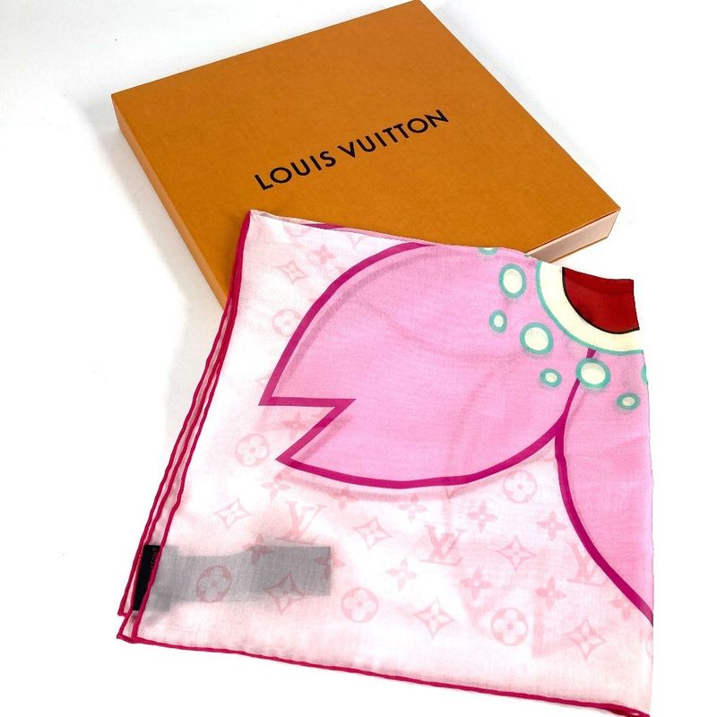 Louis Vuitton Scarf Tm Carre 55 Cherry Blossom Silk Pink — view 6