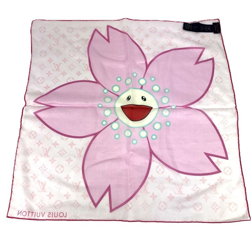 Louis Vuitton Scarf Tm Carre 55 Cherry Blossom Silk Pink — view 5
