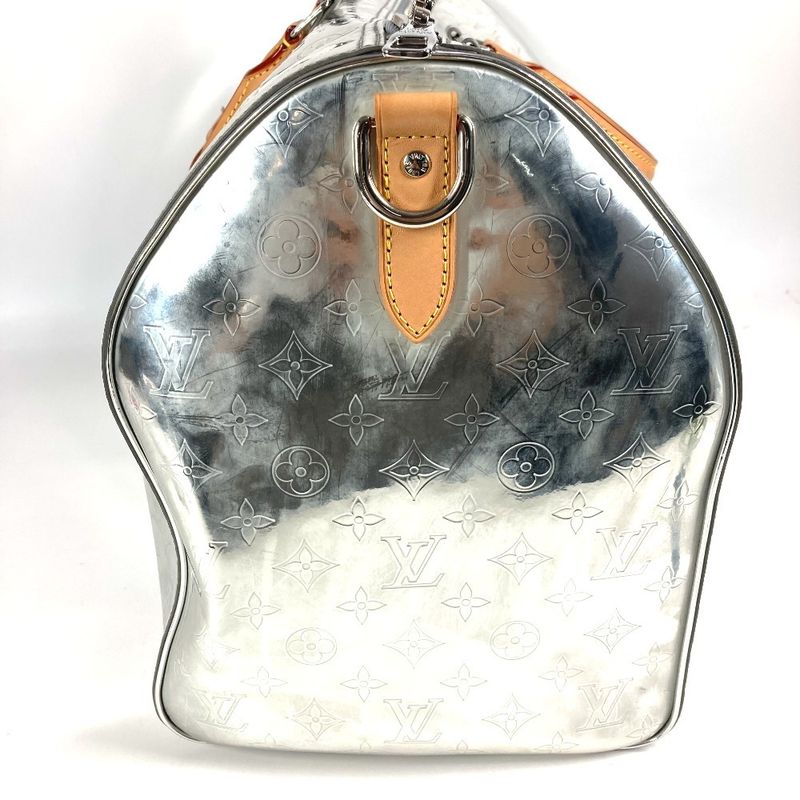 Louis Vuitton Boston Bag Keepall Bandouliere 50 Leather Silver — view 6
