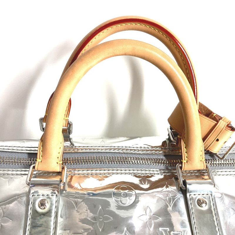 Louis Vuitton Boston Bag Keepall Bandouliere 50 Leather Silver — view 3
