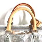 Louis Vuitton Boston Bag Keepall Bandouliere 50 Leather Silver — view 3