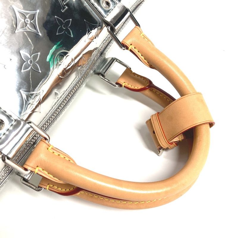 Louis Vuitton Boston Bag Keepall Bandouliere 50 Leather Silver — view 7
