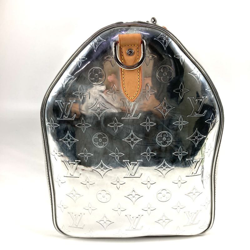 Louis Vuitton Boston Bag Keepall Bandouliere 50 Leather Silver — view 4