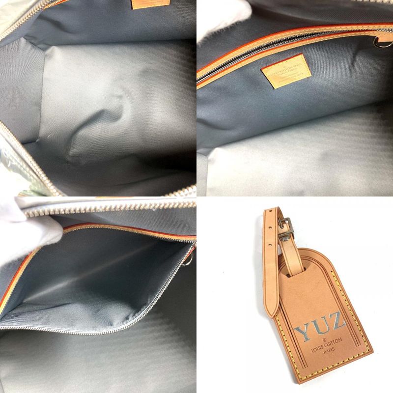 Louis Vuitton Boston Bag Keepall Bandouliere 50 Leather Silver — view 9