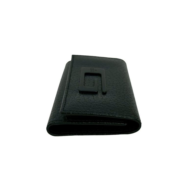 Gucci G Logo Plate Leather Trifold Key Case Holder — view 4