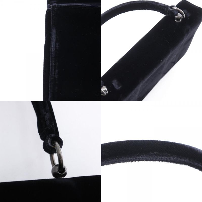 Prada One Handle Vintage Velour Nero Black Handbag — view 8