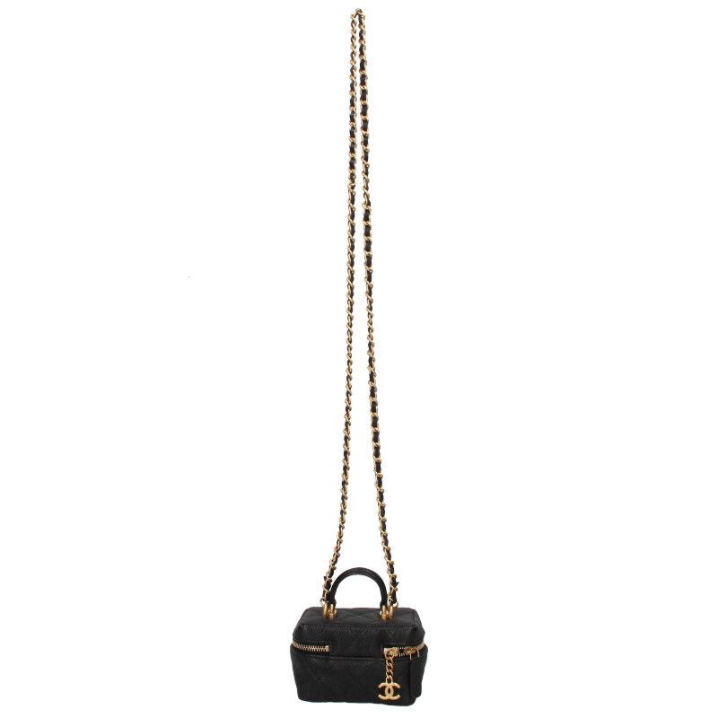 Chanel Mini Vanity Caviar Leather Chain Shoulder Bag — view 2