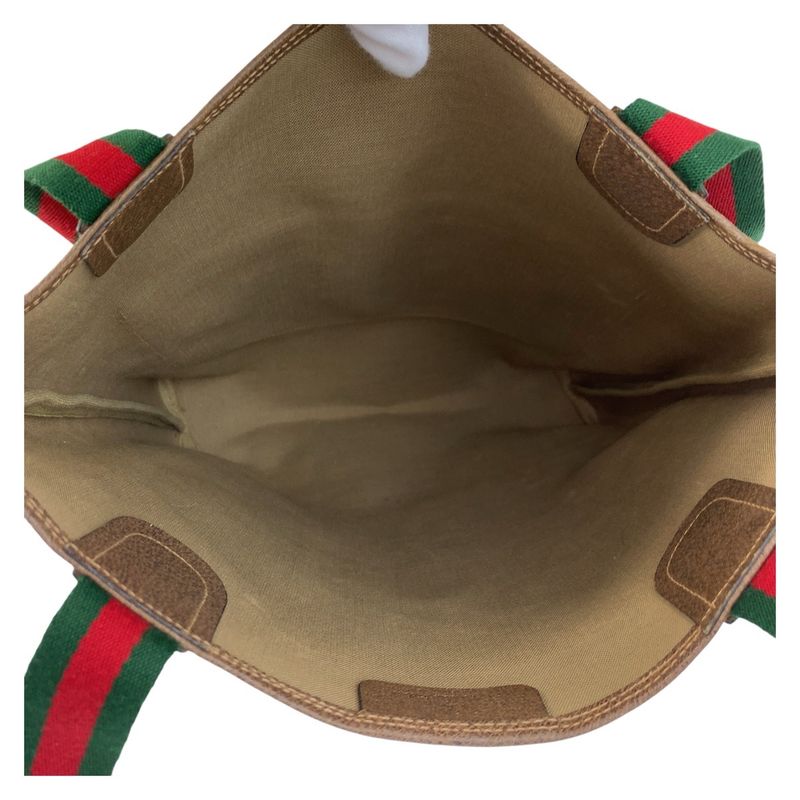 Gucci Vintage Sherry Line Beige GG Supreme Canvas Tote Shoulder Bag — view 7