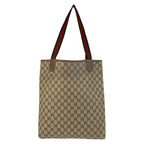 Gucci Vintage Sherry Line Beige GG Supreme Canvas Tote Shoulder Bag — view 2