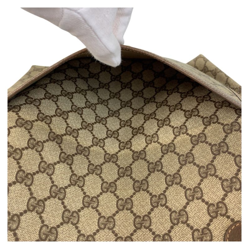 Gucci Vintage Sherry Line Beige GG Supreme Canvas Tote Shoulder Bag — view 8