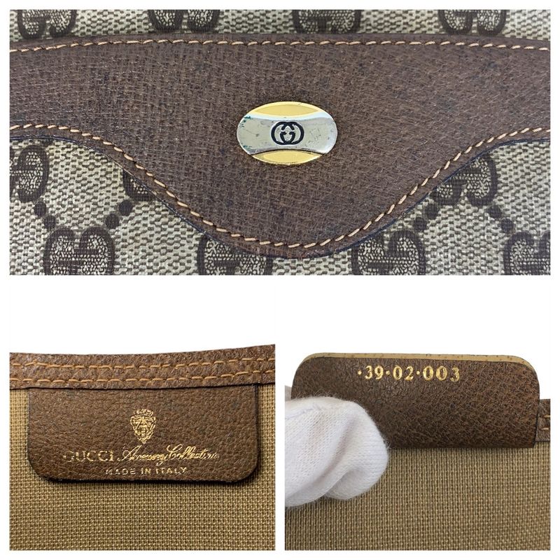 Gucci Vintage Sherry Line Beige GG Supreme Canvas Tote Shoulder Bag — view 4