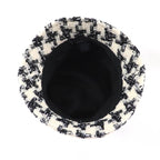 Chanel 20 AW B Coco Mark Plated Staggered Pattern Lame Tweed Hat White Black — view 4