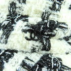 Chanel 20 AW B Coco Mark Plated Staggered Pattern Lame Tweed Hat White Black — view 5