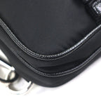 Prada Saffiano Leather Nylon Renylon Triangle Logo Plate Smartphone Case Bag — view 5